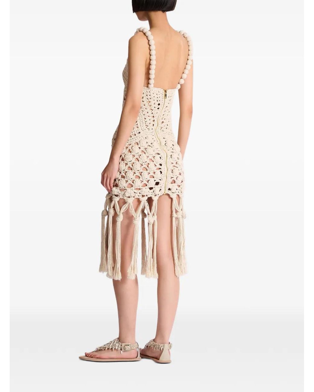 Balmain White Crochet Dress