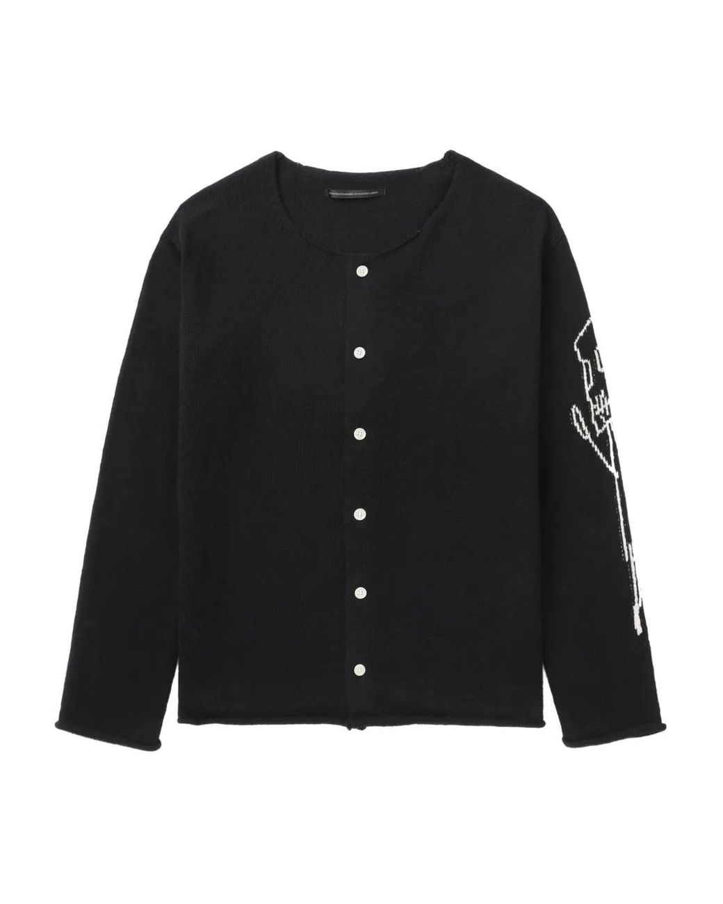 Y's Yohji Yamamoto ブラックカーディガン 半袖 Y's YOHJI YAMAMOTO (ワイズ ヨウジヤマモト) 14G天竺配色