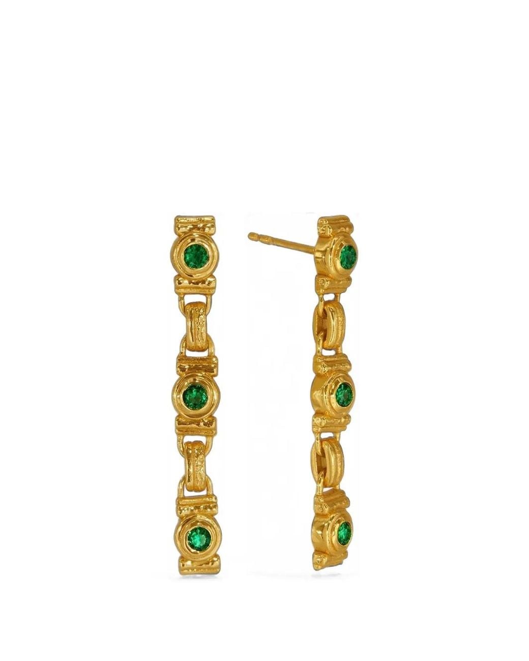 Ottoman Hands Metallic Boucles D'Oreille Pendantes À Émeraudes