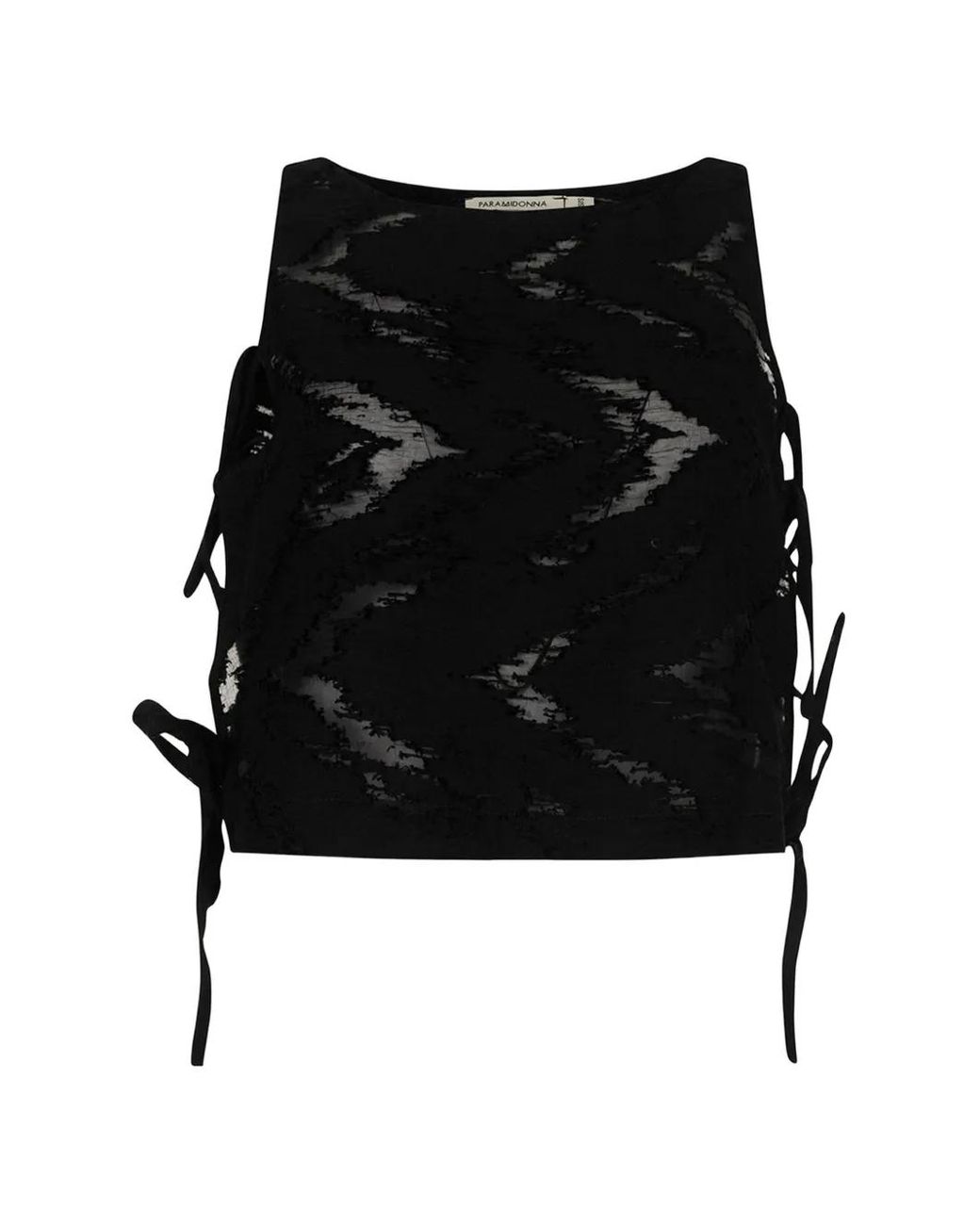 Paramidonna Black Margaret Side-Tie Top