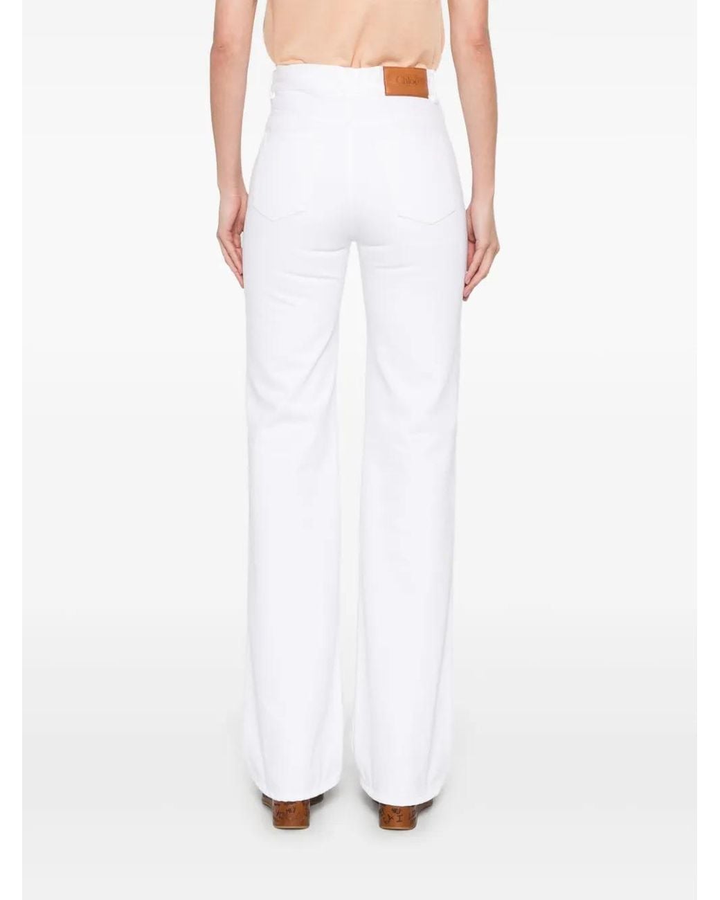 Chloé White Chloã High-Rise Flare Jeans