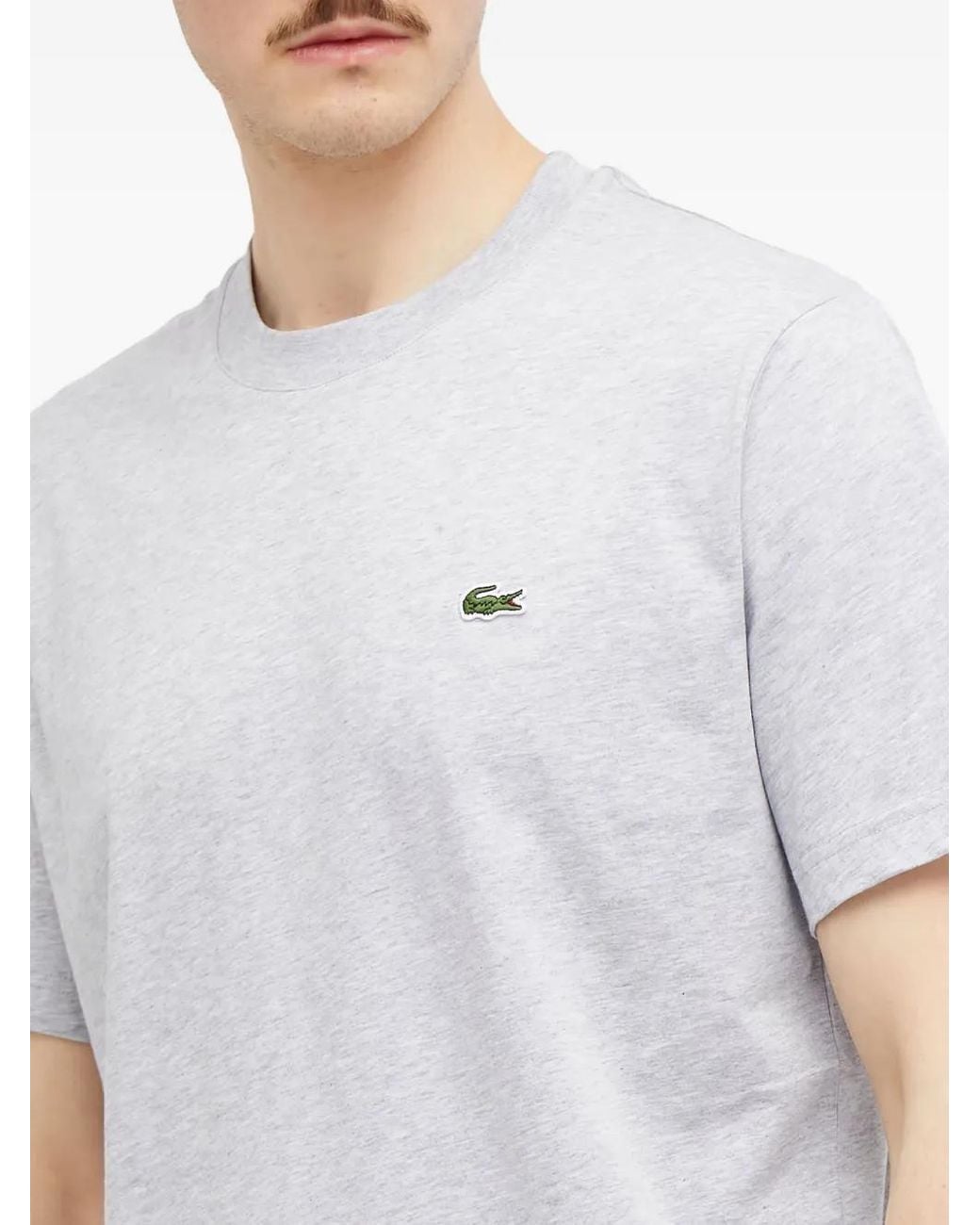 Lacoste White Logo-Patch Cotton T-Shirt for men