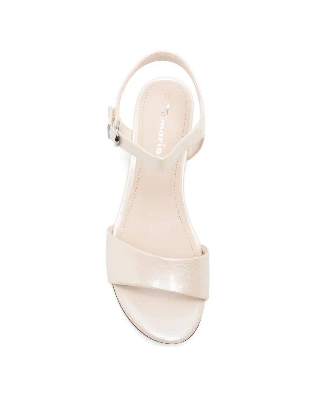 Tamaris White Buckle-Fastening Leather Sandals