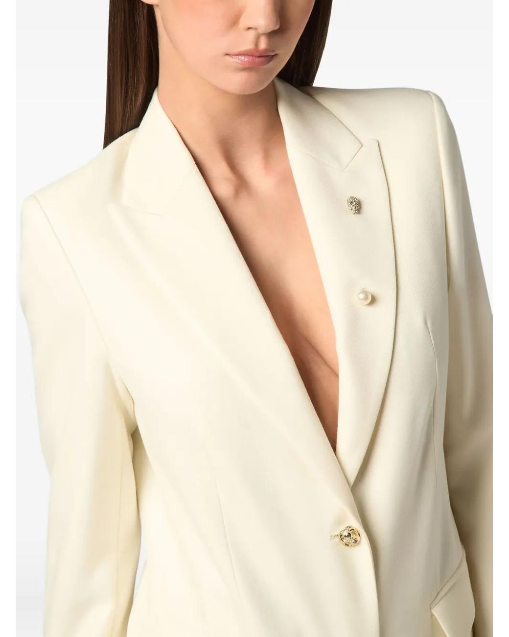 Philipp Plein White Boyfriend Fit Blazer