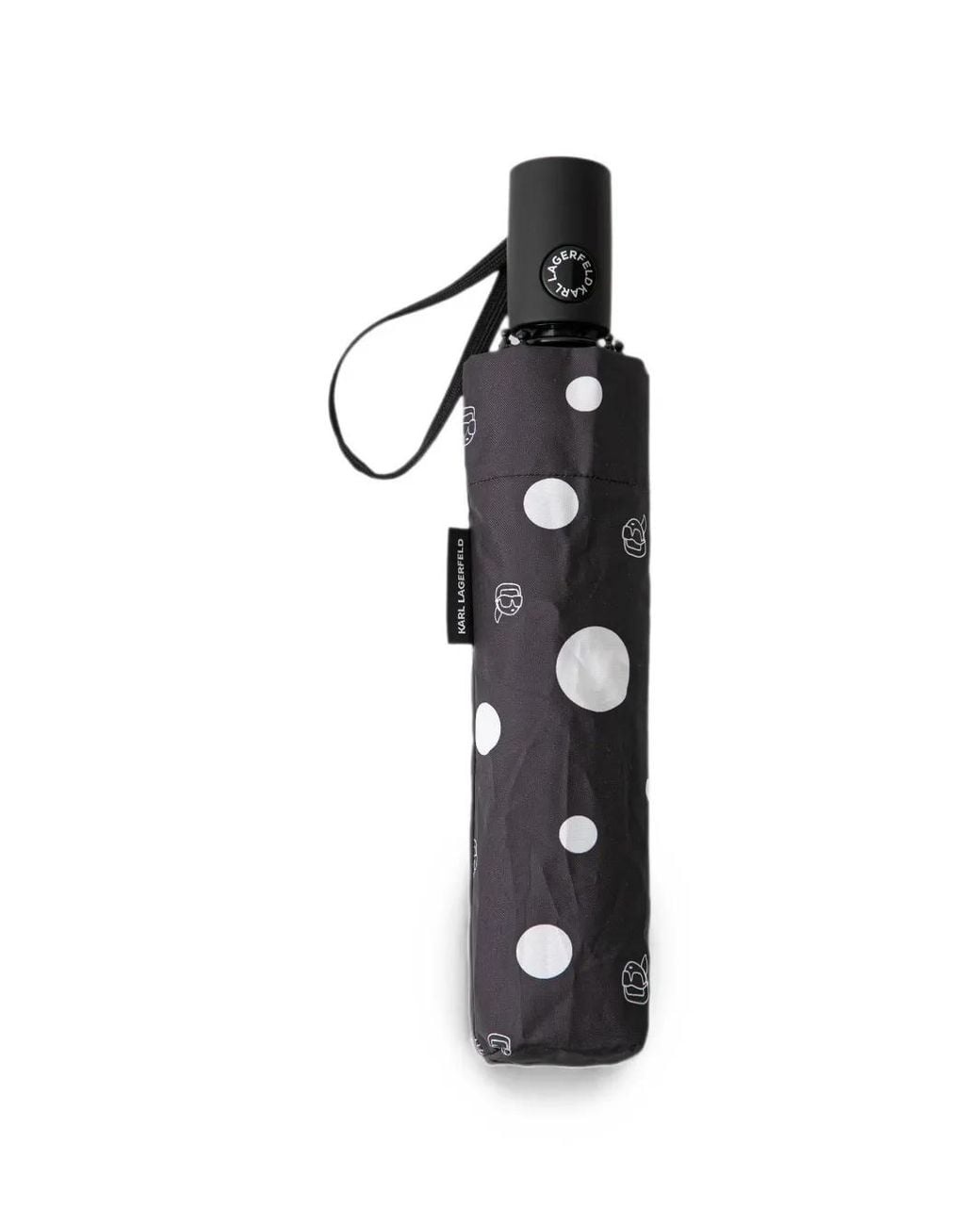 Karl Lagerfeld White Polka-Dot Automatic Umbrella