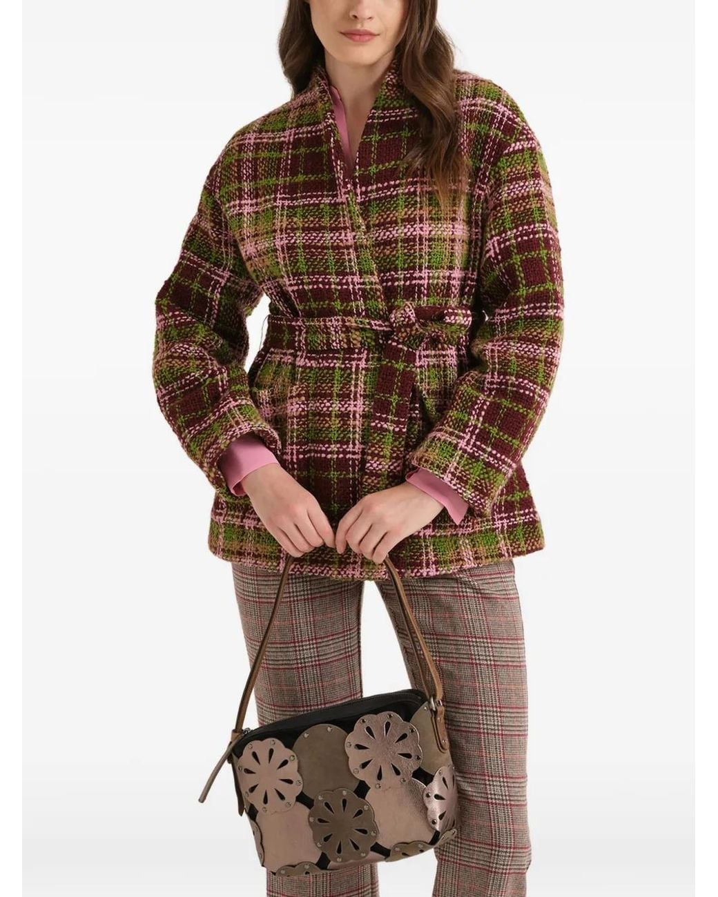 Maliparmi Brown Bouclé Double-Breasted Coat