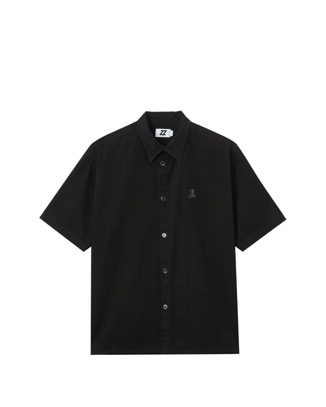 Izzue Black Teddy-Embroidered Shirt for men