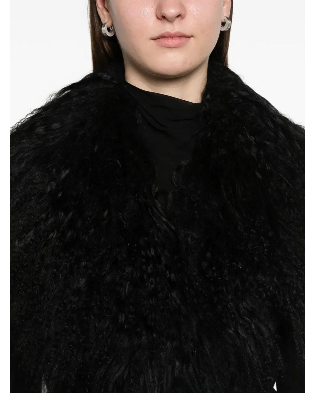 DUCIE Black Lola Mongolian Coat