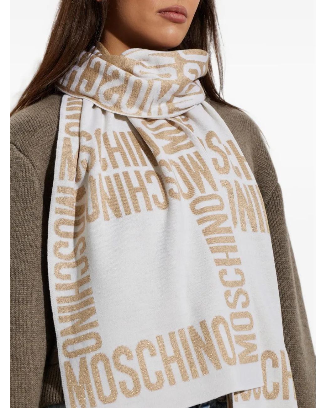 Moschino Natural Scarf With Lurex Thread