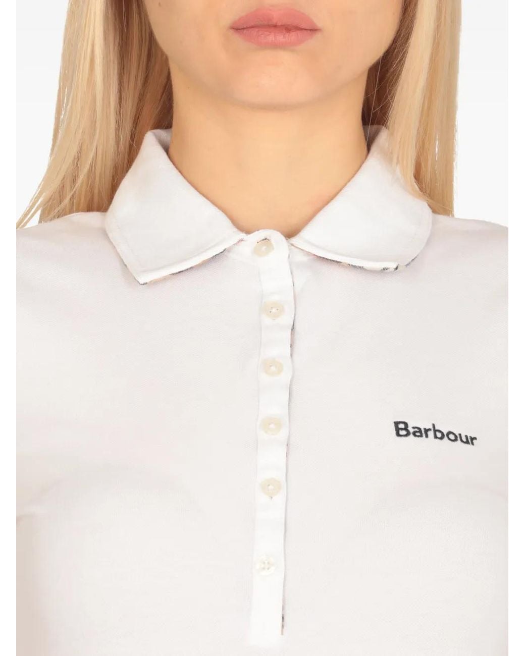 Barbour White Button Polo