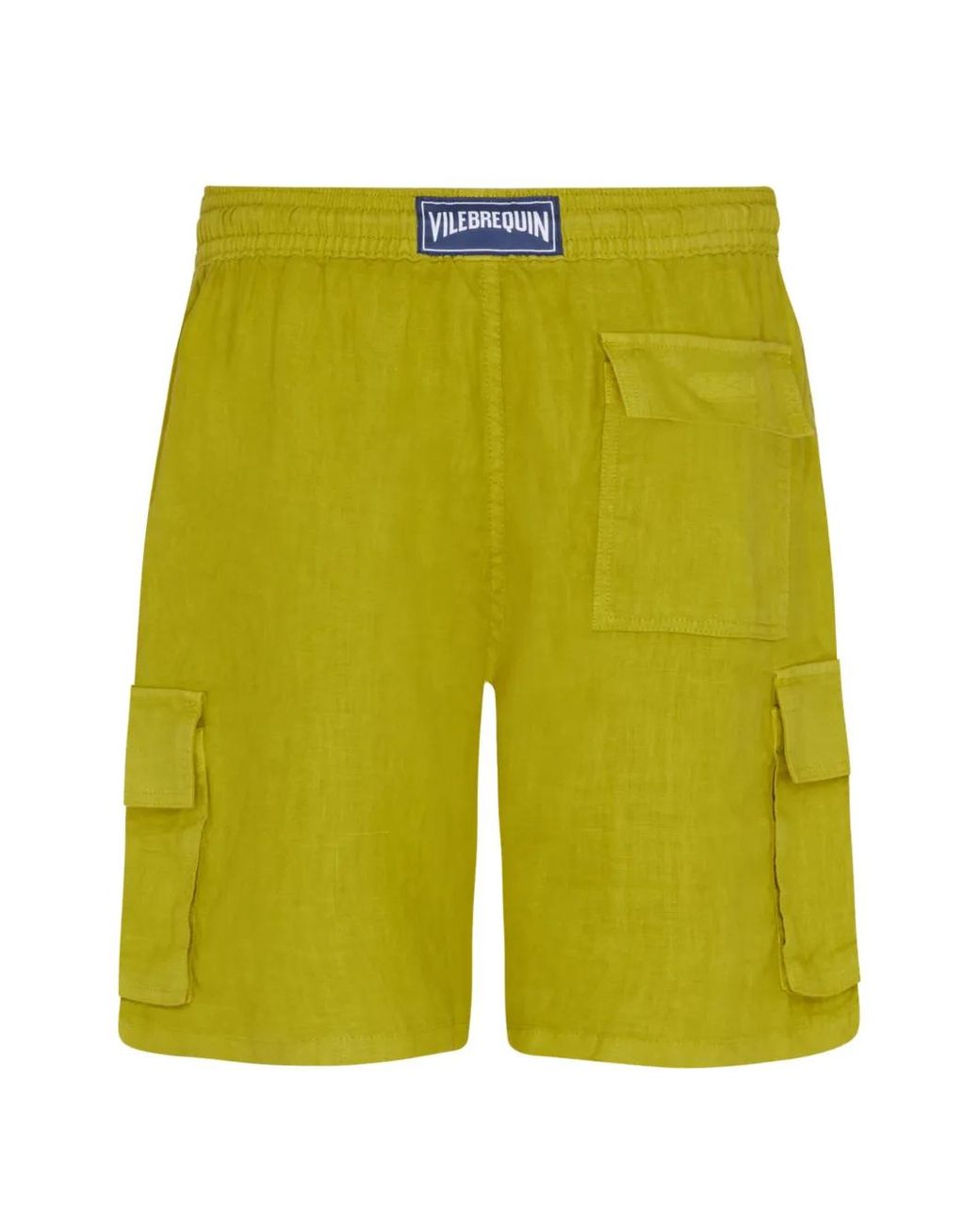 Vilebrequin Yellow Baie Linen Deck Shorts for men
