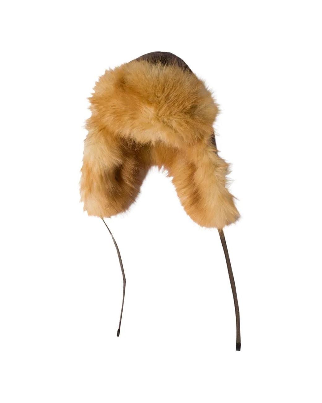 Miu Miu White Technical Fabric And Faux Fur Trapper Hat
