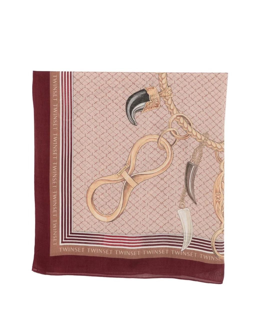 Twinset Pink Chain Print Keffiyeh
