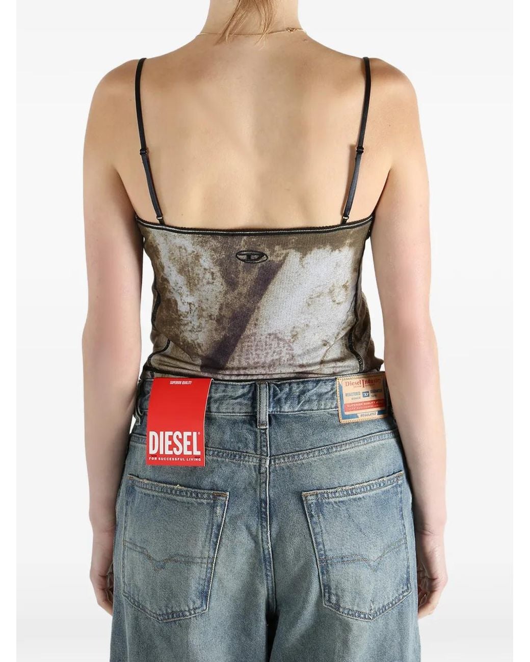 DIESEL Gray Graphic Print Top