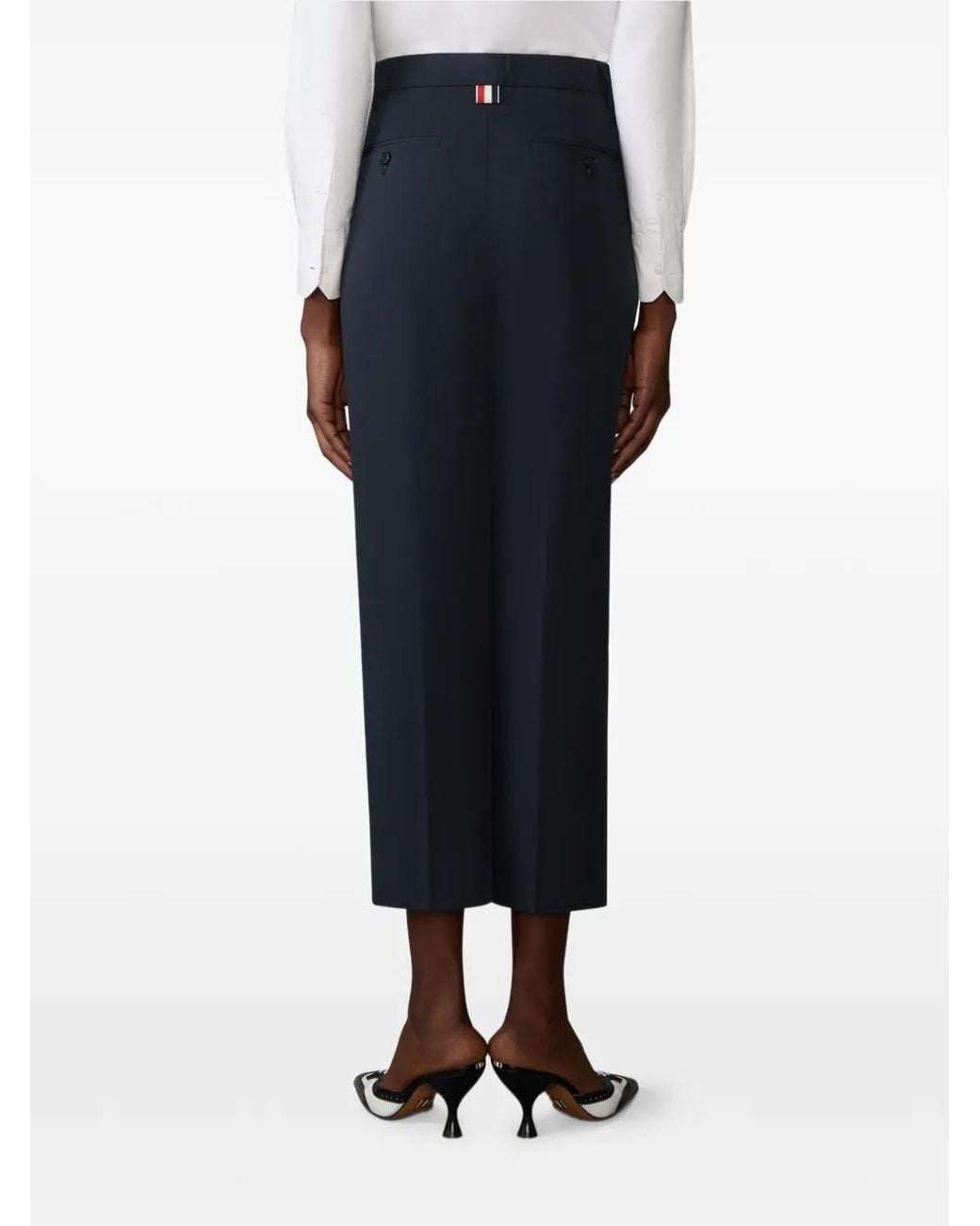 Thom Browne Blue Cotton Trouser Tape Detail
