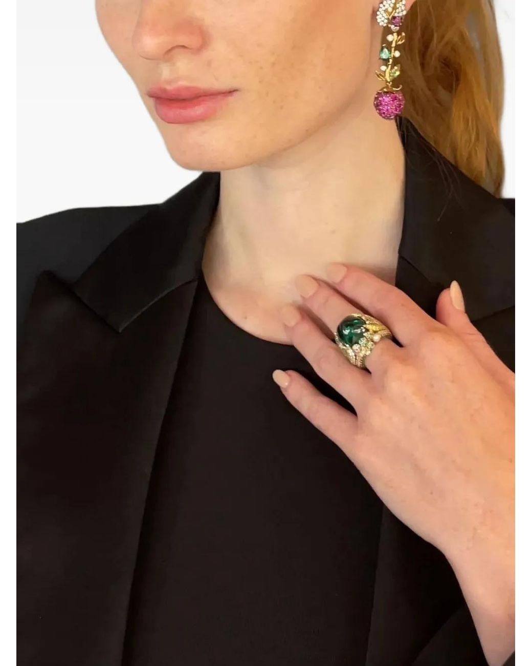 Anabela Chan White 18K Ruby Strawberry Earrings