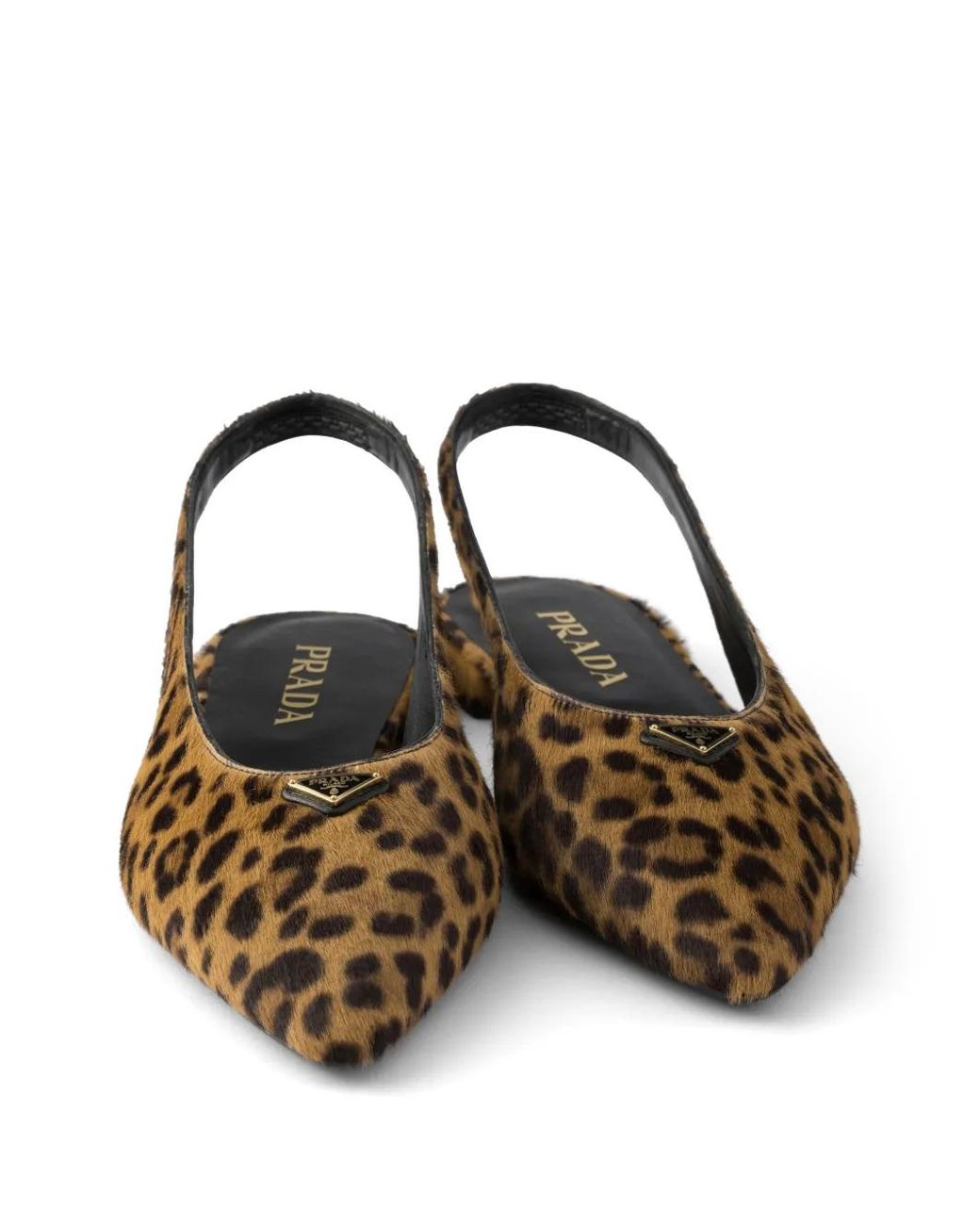 Prada White Printed Leather Ballerinas