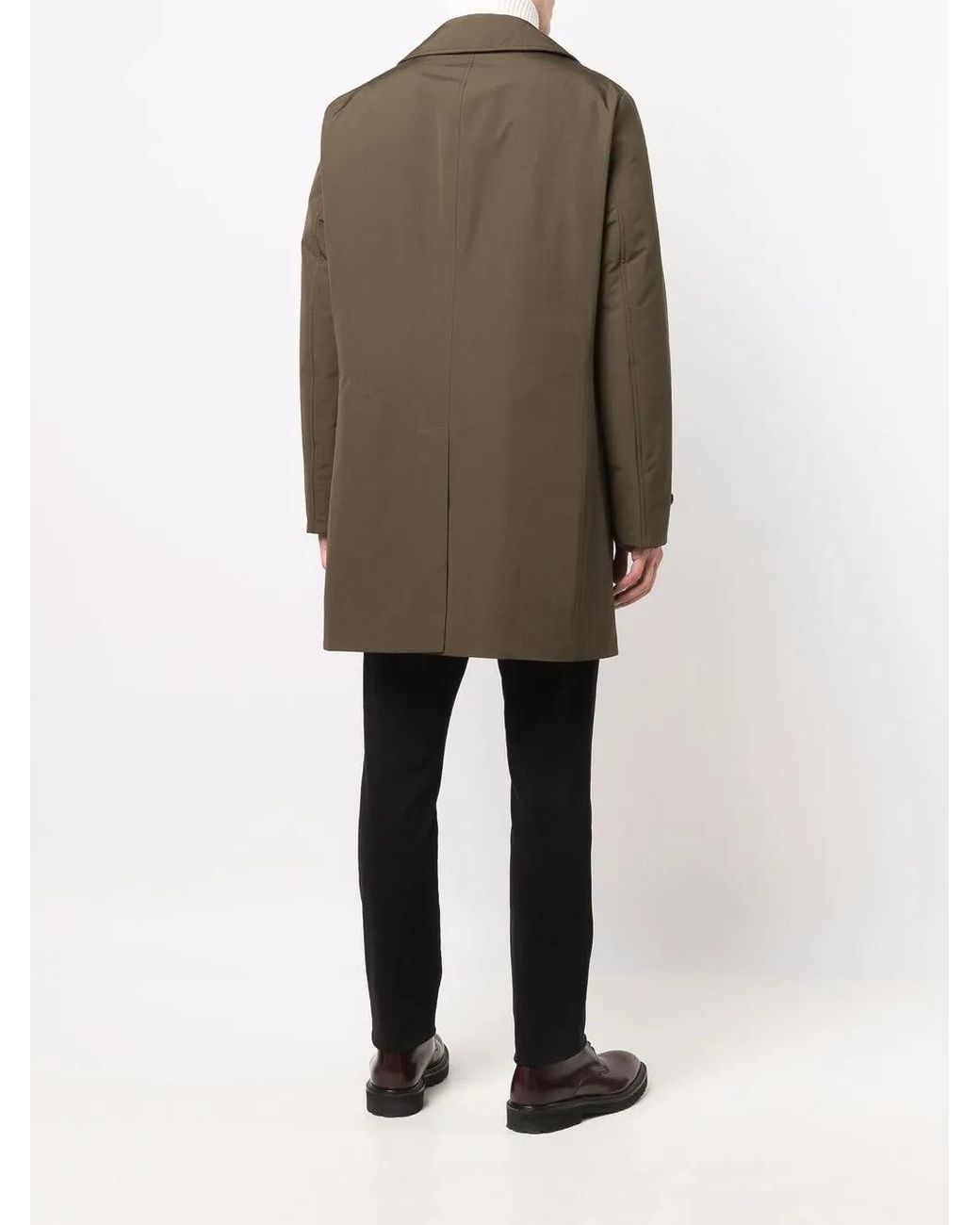 Aspesi Green Single-Breasted Tailored Coat for men