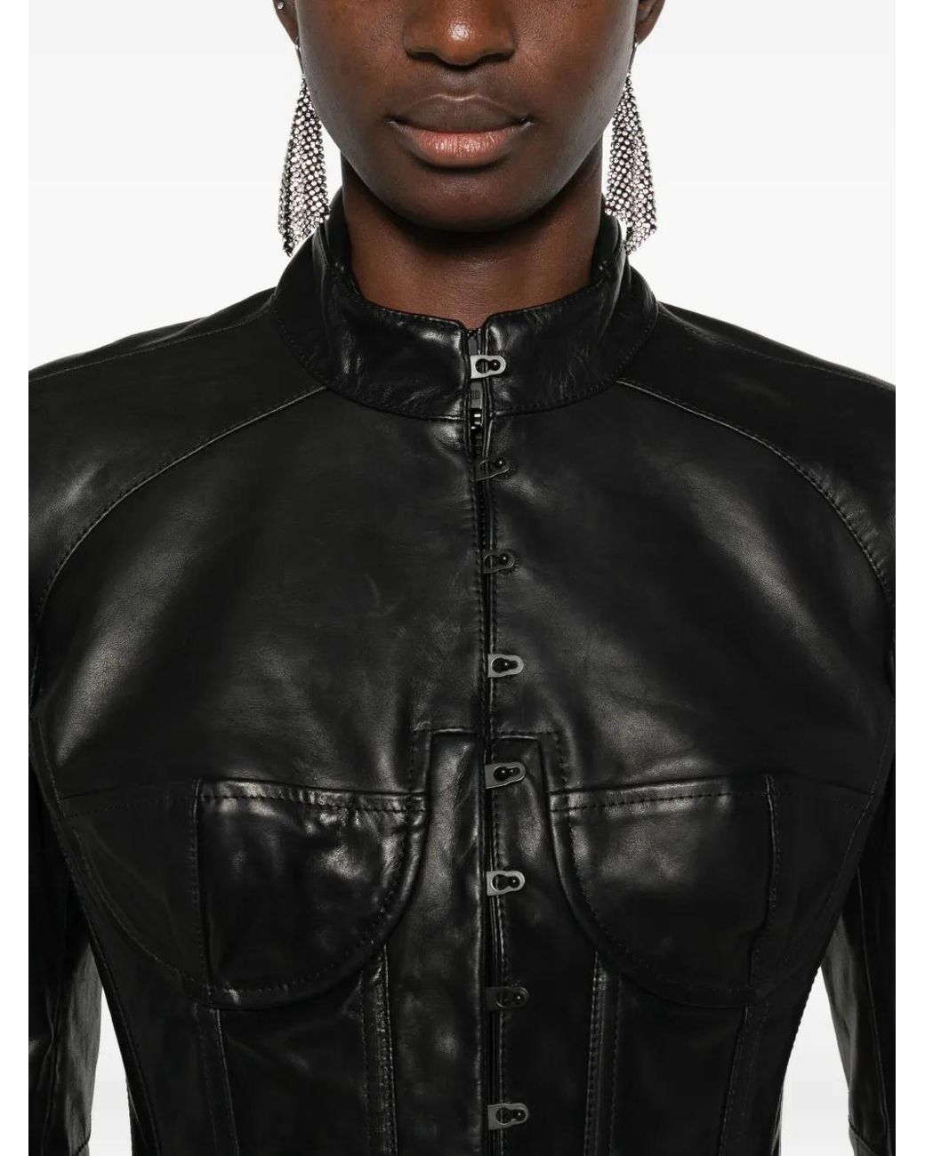 Balenciaga Black Corset-Style Lace-Up Jacket