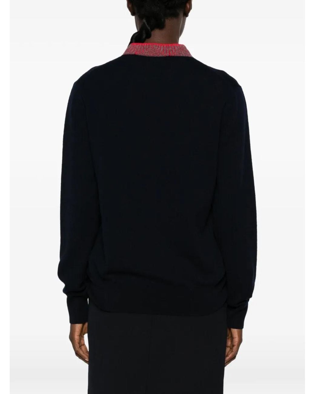 N°21 Blue Contrast-Trim Crew-Neck Sweater