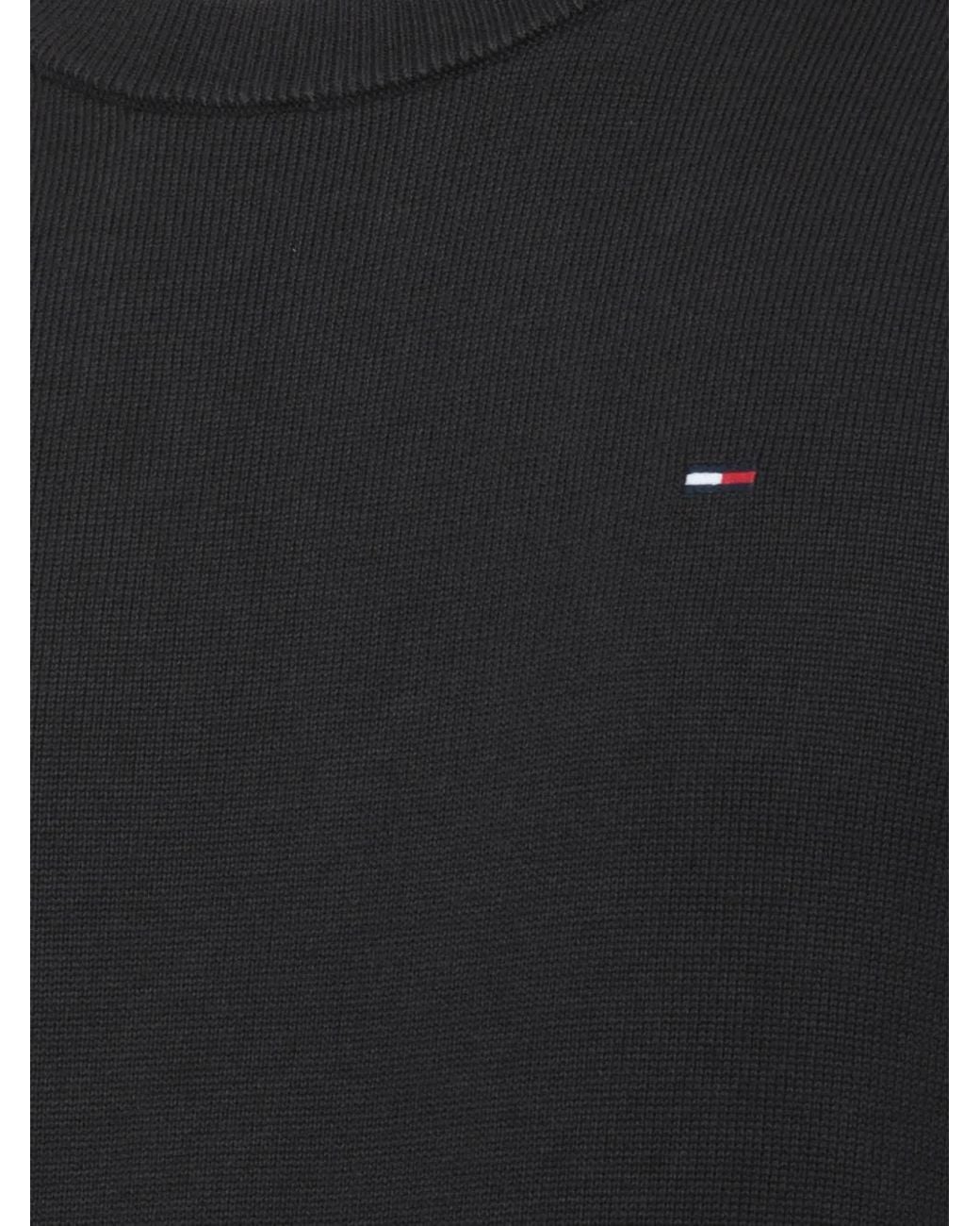 Tommy Hilfiger Black Logo-Embroidered Sweater for men