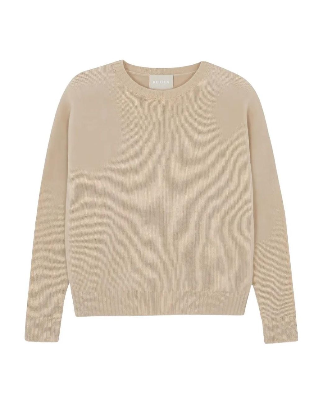Kujten Natural Crew-Neck Cashmere Sweater