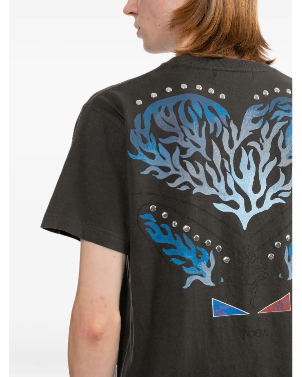 Toga Black Embroidered-Logo T-Shirt for men