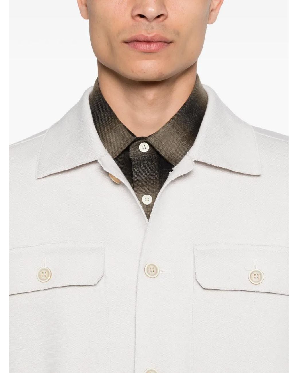 Sobrecamisa Con Botones Eleventy de hombre de color White