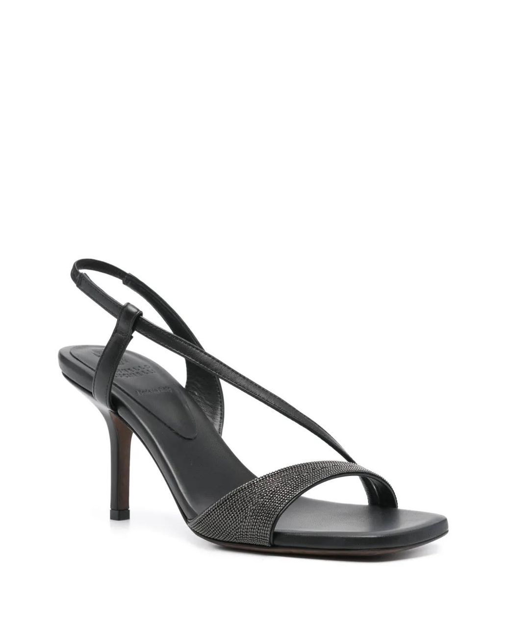 Brunello Cucinelli Black Chic Leather Sandals For