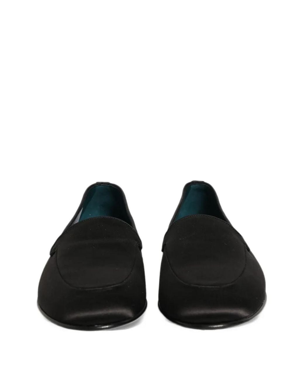 Dolce & Gabbana Black Satin Logo-Plaque Loafers for men