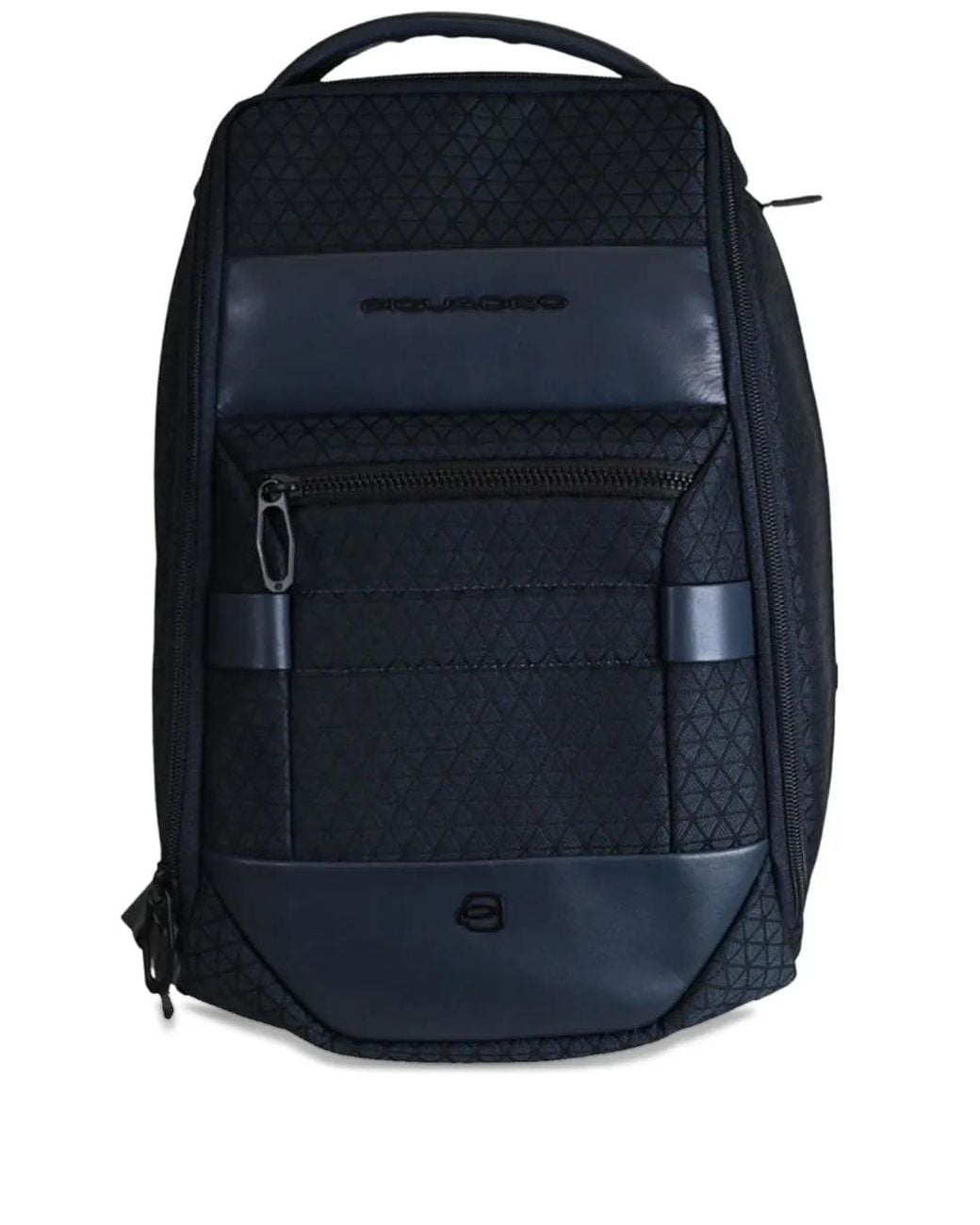 Piquadro Blue Geometric-Panel Backpack