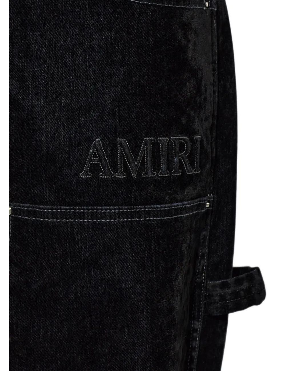 Amiri Black Logo-Patch Jeans for men