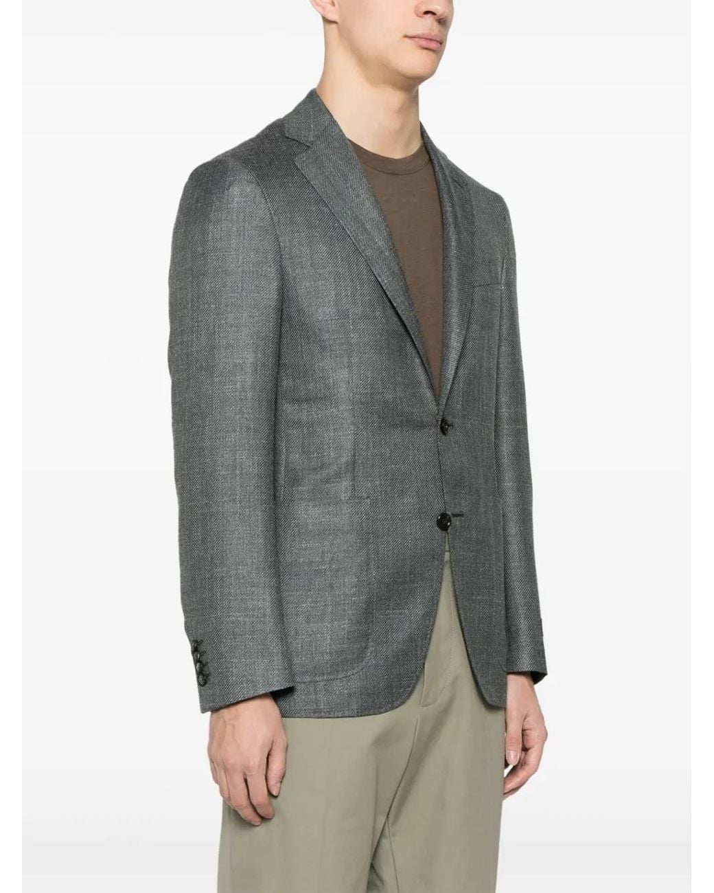 Canali Gray Single-Breasted Blazer for men