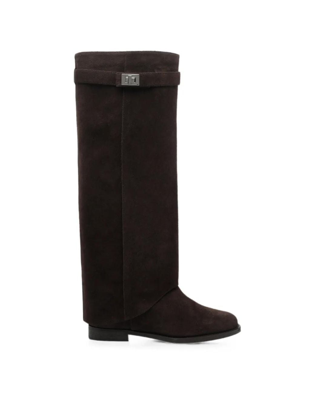 Via Roma 15 Black Foldover Buckle-Strap Boots