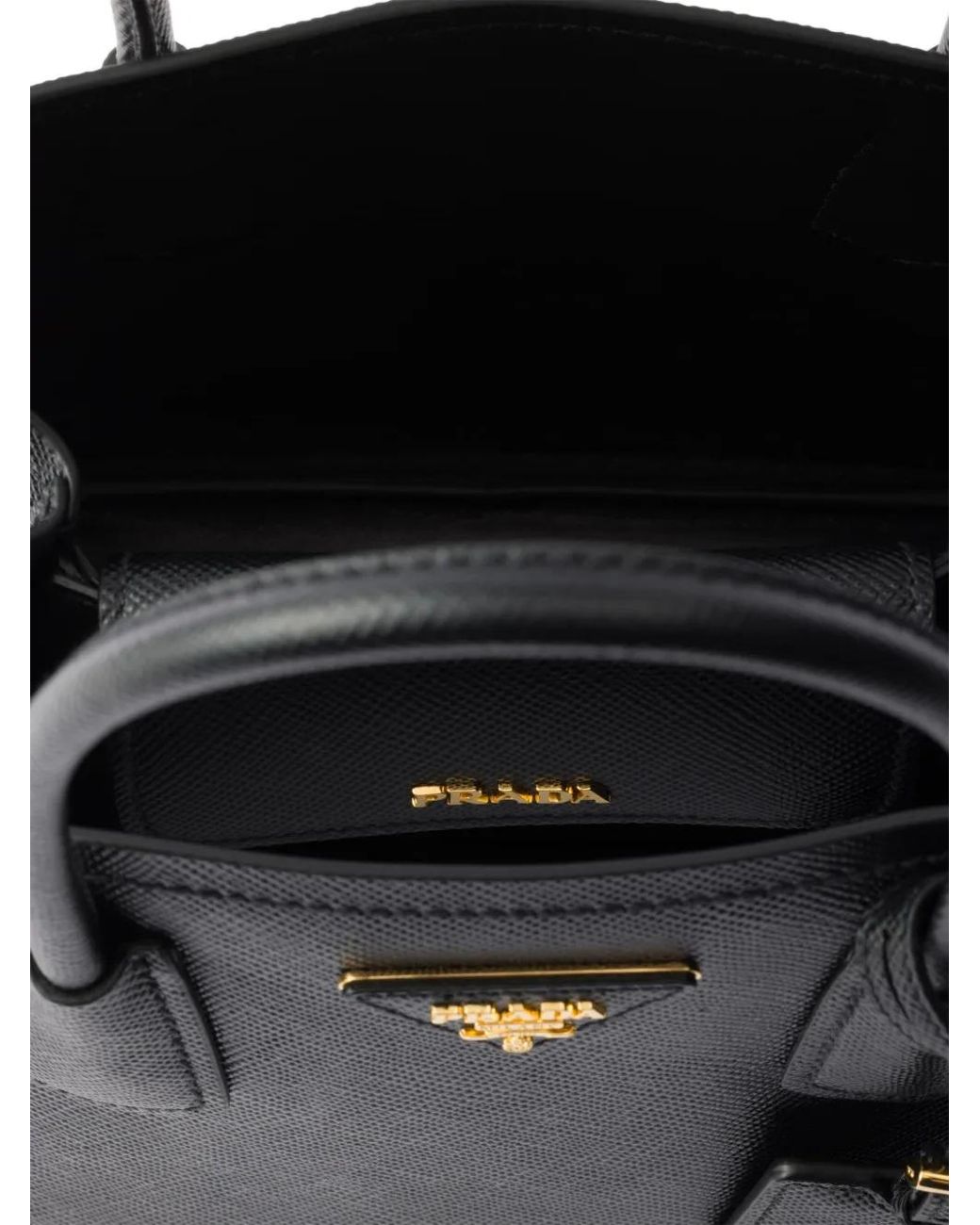 Prada Black Double Small Saffiano Leather Bag