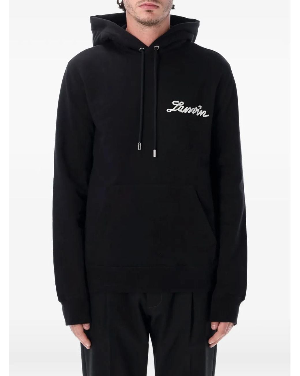 Lanvin Black Ribbon Hoodie for men