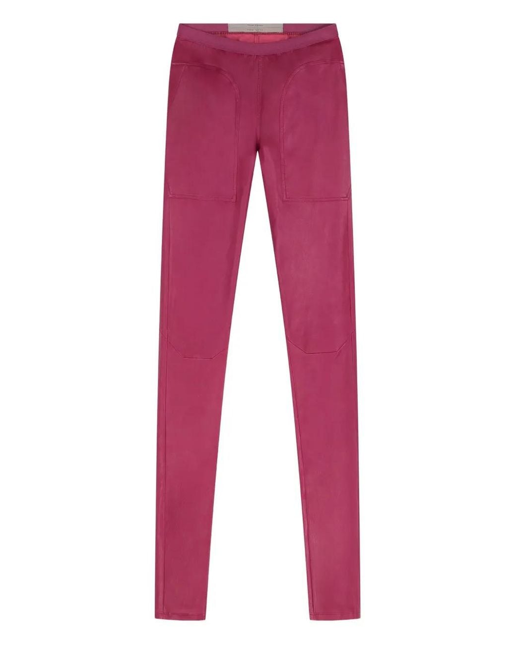 Rick Owens Red Leather Leggings