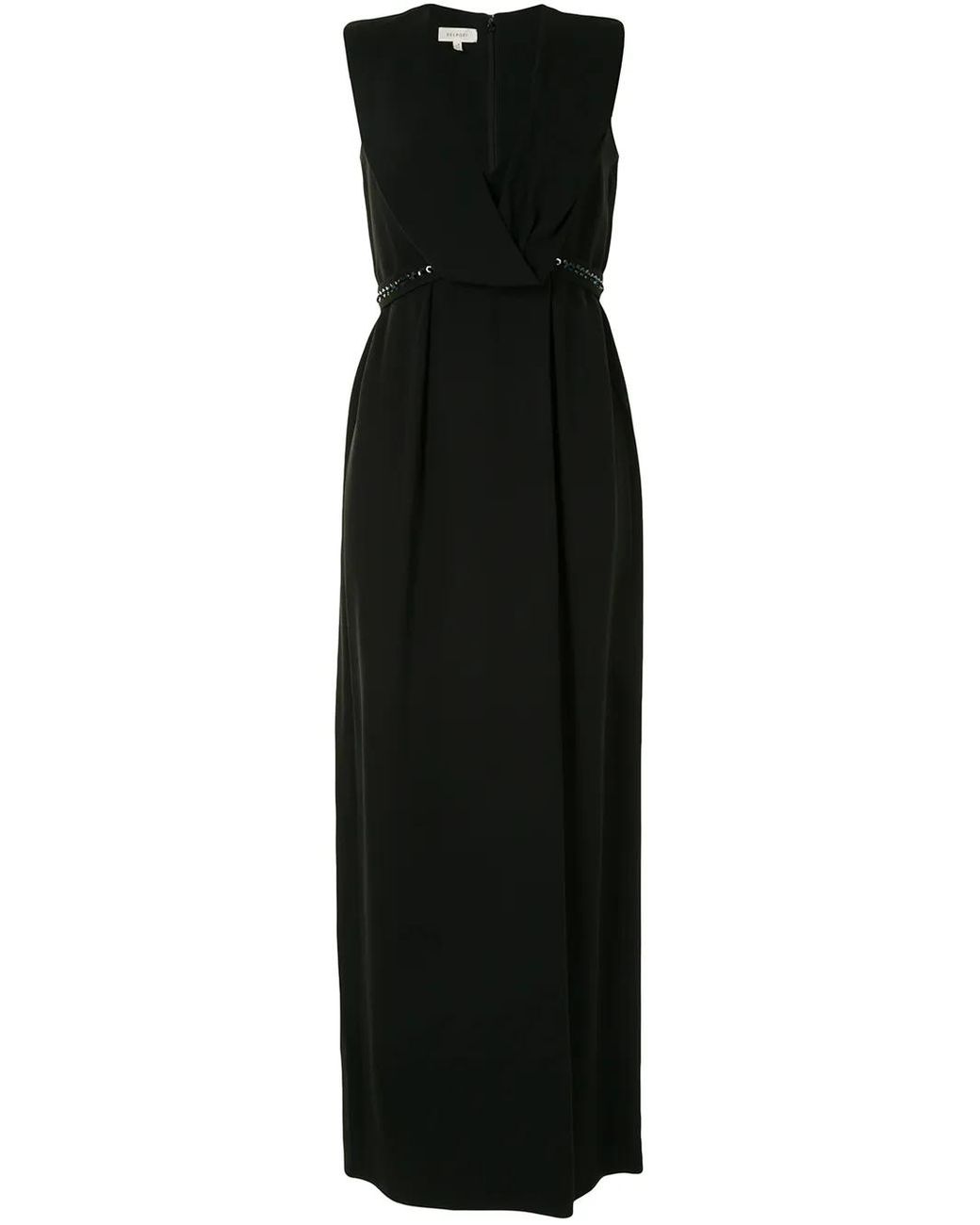Delpozo Black V-Neck Long Dress