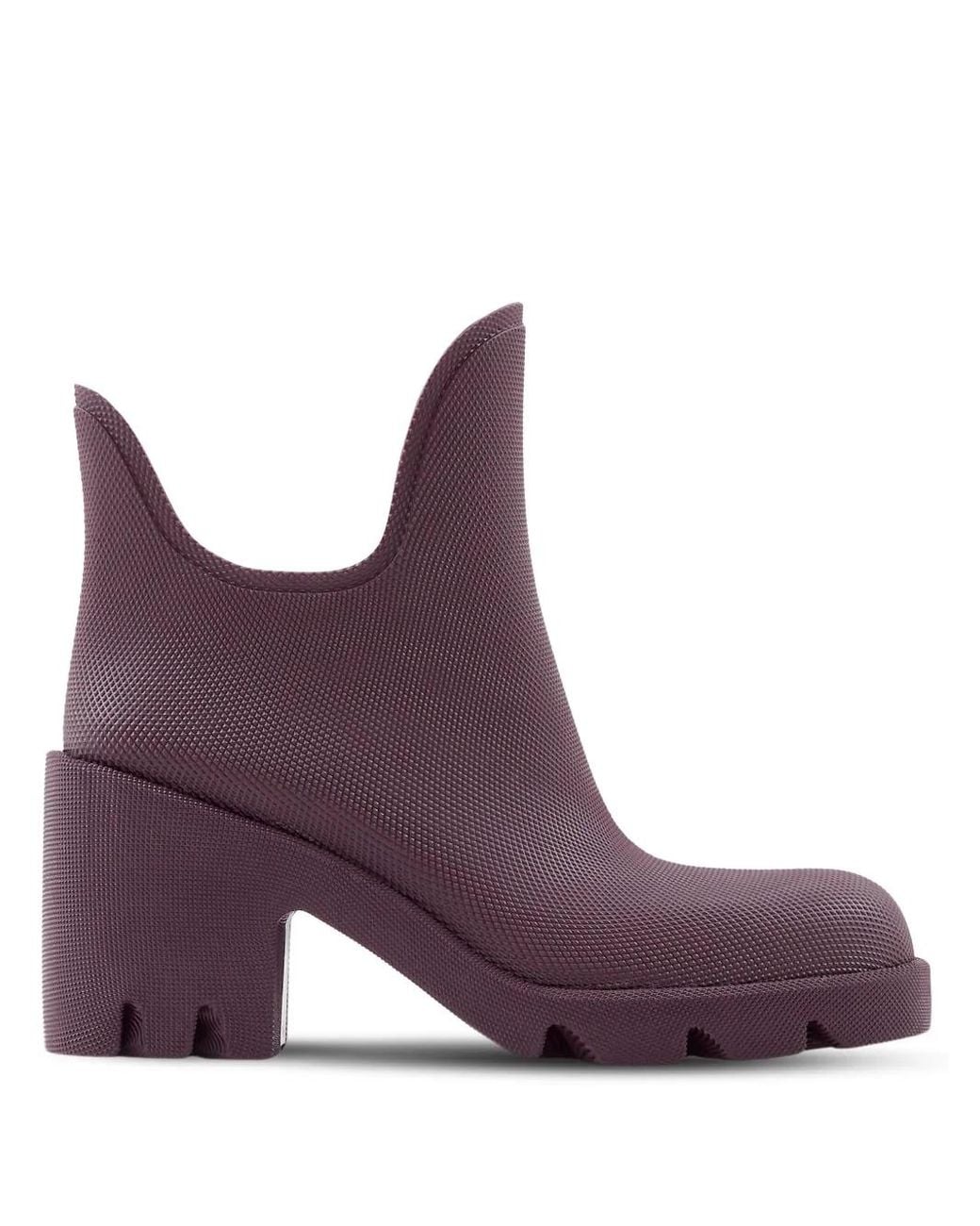 Burberry Purple 70Mm Round-Toe Slip-On Boots