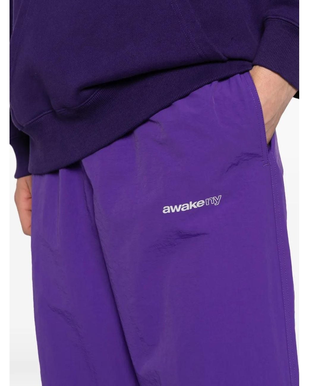 AWAKE NY Purple Convertible Drawstring Trousers for men