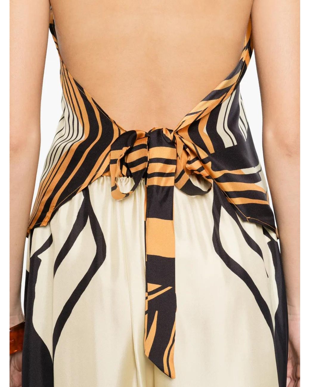 Raquel Diniz Black Lea Halterneck Striped Top