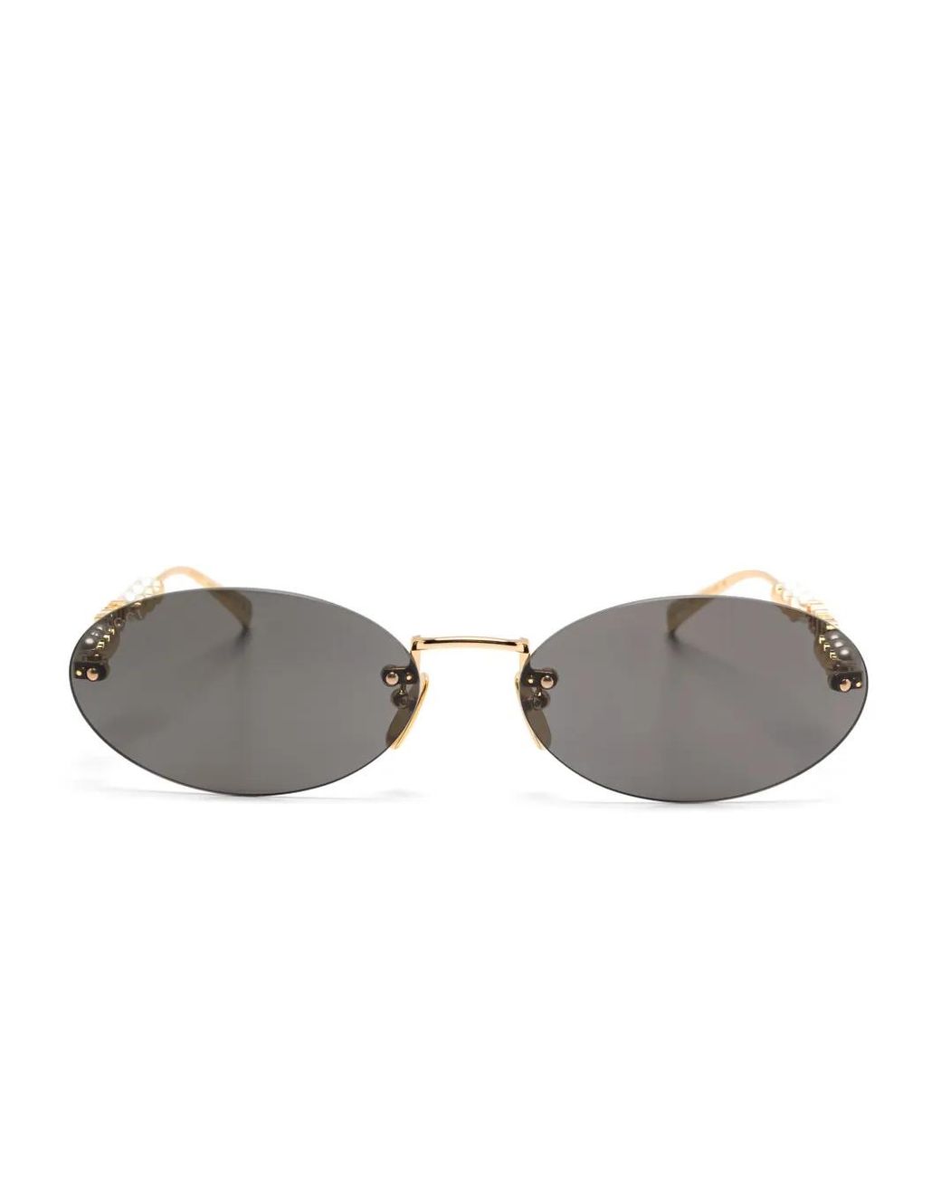 Gucci Gray Oval-Frame Sunglasses