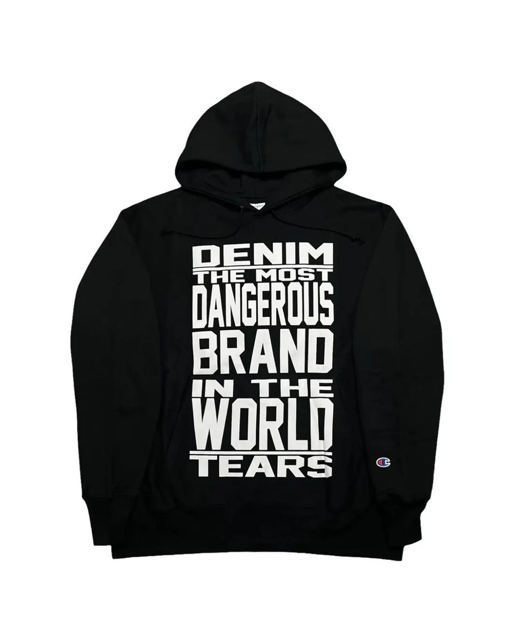 DENIM TEARS Black Mission Statement Printed Hoodie for men