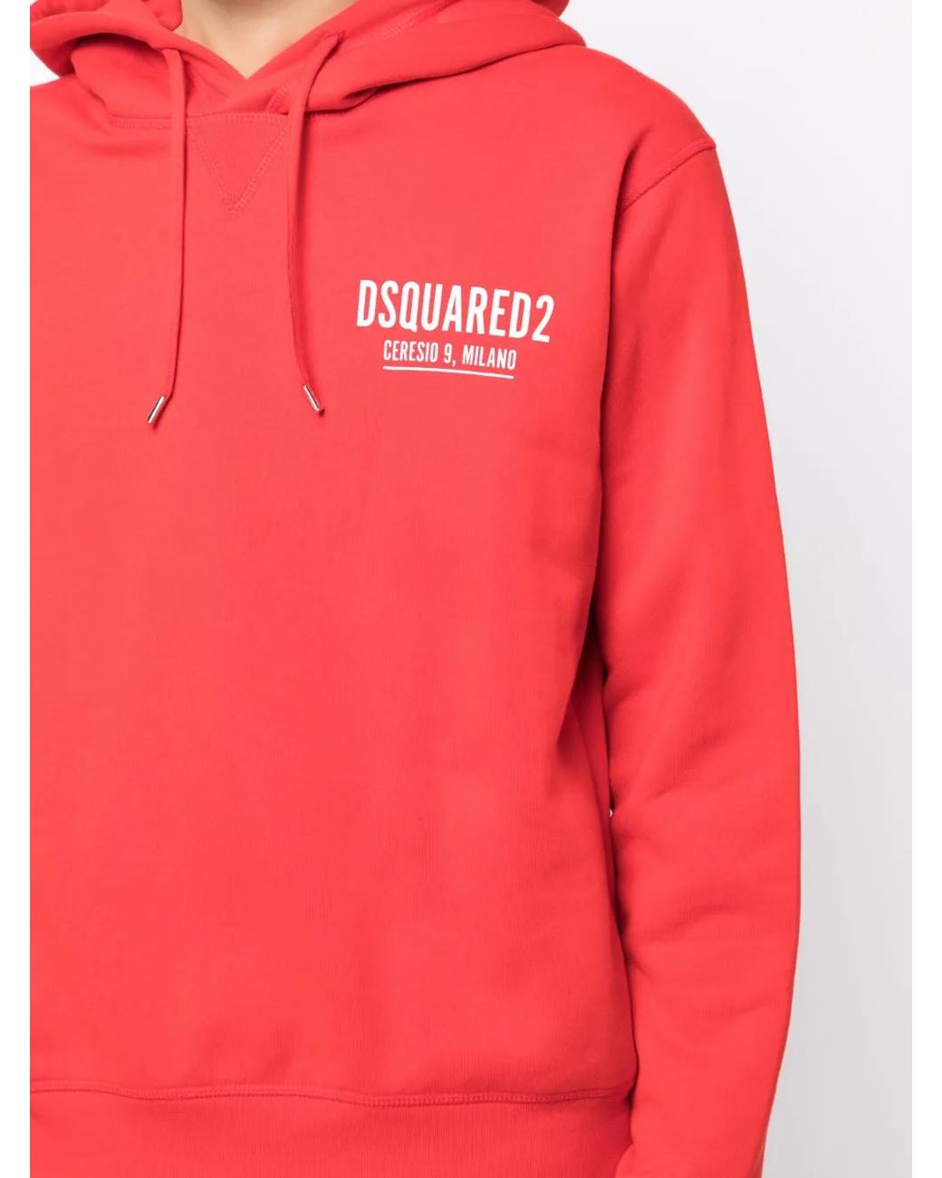 DSquared² Pink Logo-Print Cotton Hoodie for men