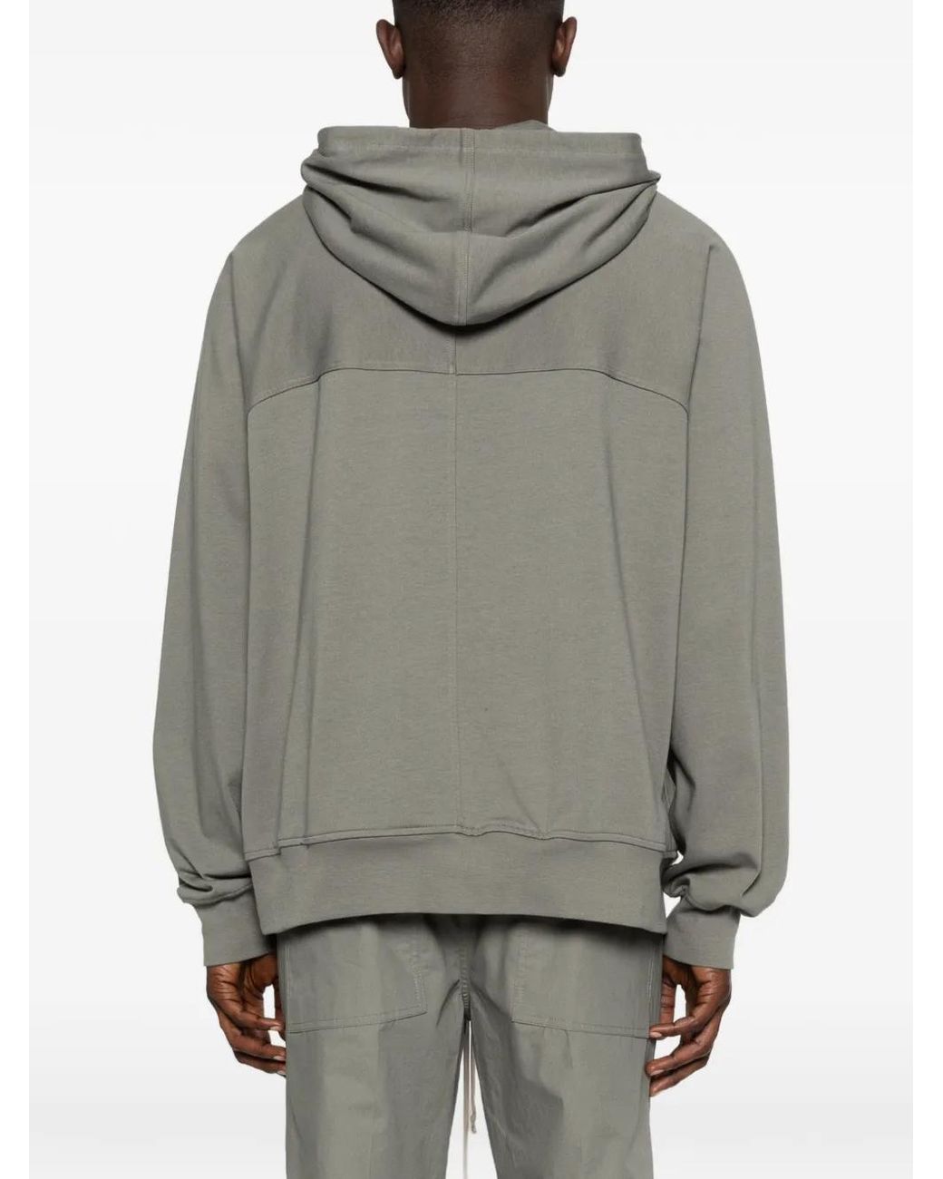 Rick Owens Gray Zip-Up Hoodie Windbreaker for men