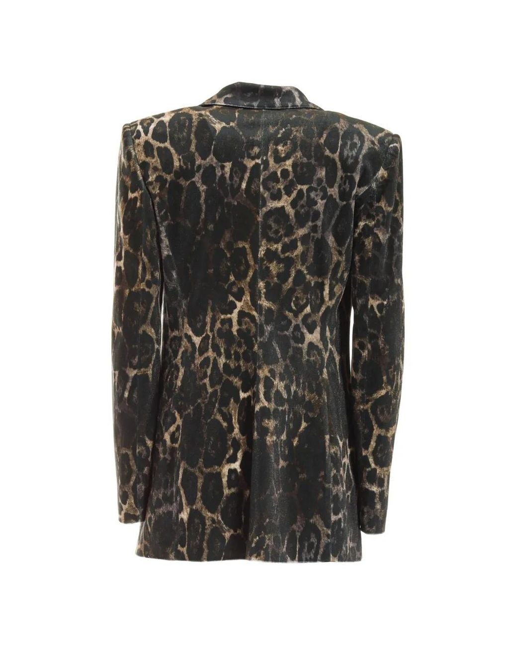 Just Cavalli Black Leopard-Print Blazer