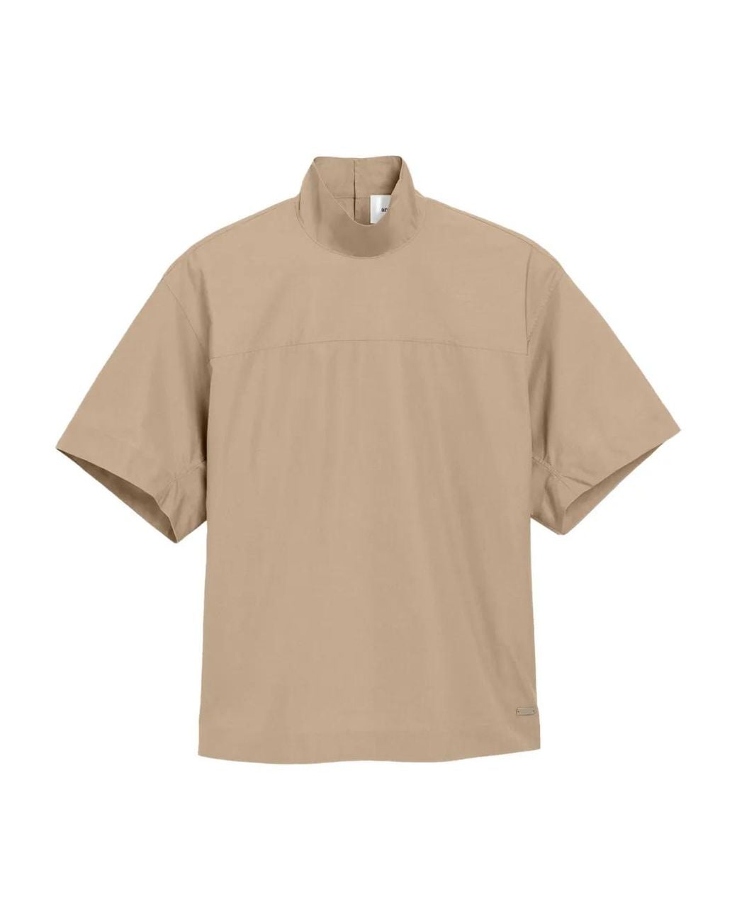 AMI Natural Cotton Stand Up Collar Buttoned T-Top