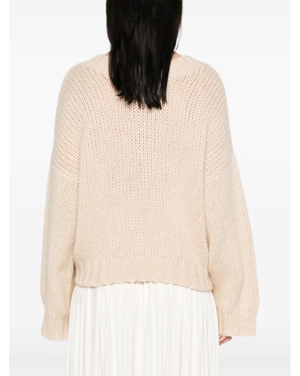 EMERSON RENALDI Natural Grob Gestrickter Pullover