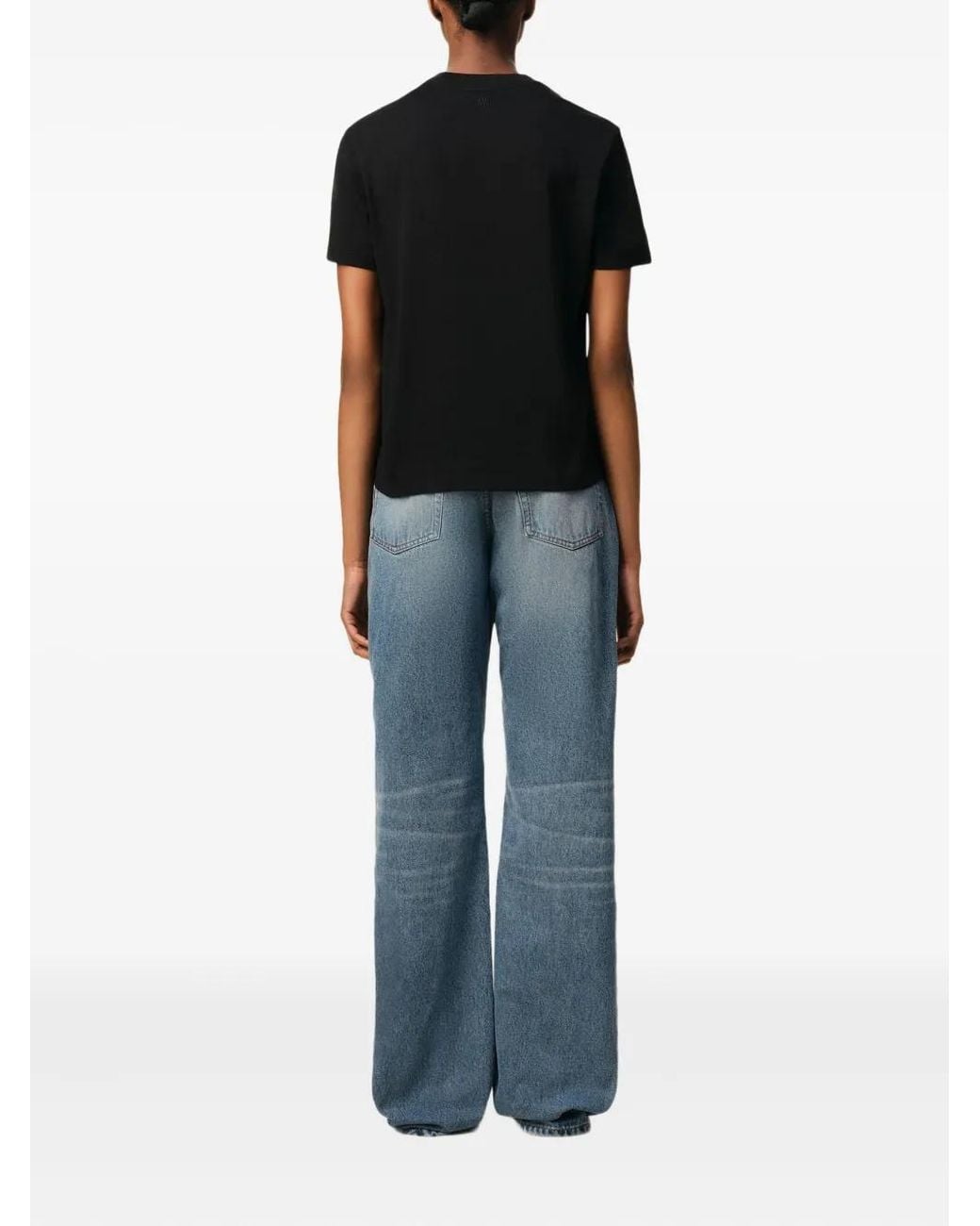 AMI Black Ami De Coeur Organic-cotton T-shirt