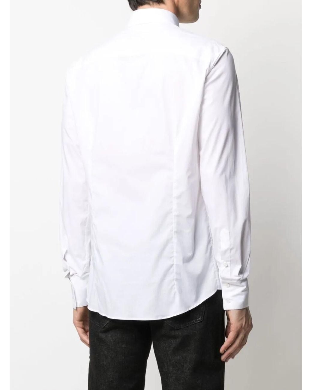 Philipp Plein White Diamond-Cut Iconic Shirt for men